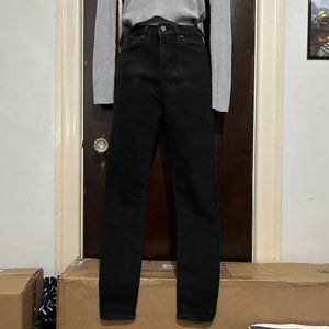 ASOS DESIGN high rise 'sculpt me' skinny jeans coated black Size 26/30